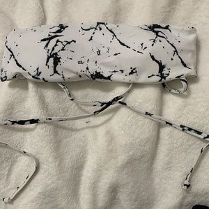 ZAFUL MARBLE TIE AROUND BIKINI TOP